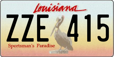 LA license plate ZZE415