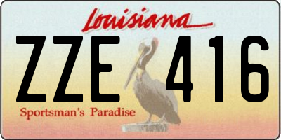 LA license plate ZZE416