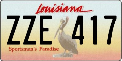 LA license plate ZZE417