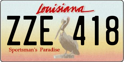 LA license plate ZZE418