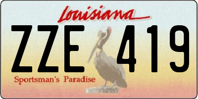 LA license plate ZZE419