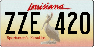 LA license plate ZZE420