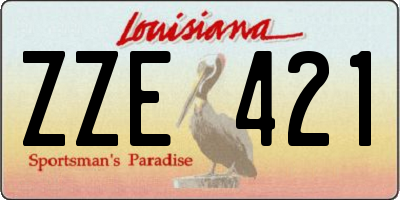 LA license plate ZZE421