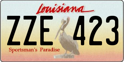 LA license plate ZZE423