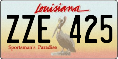 LA license plate ZZE425