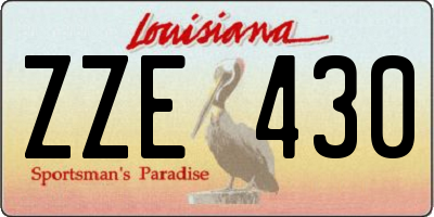 LA license plate ZZE430