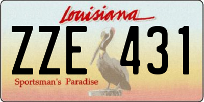 LA license plate ZZE431