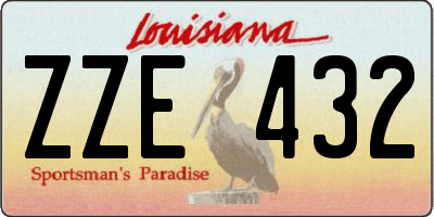 LA license plate ZZE432