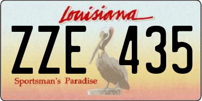 LA license plate ZZE435