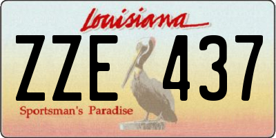 LA license plate ZZE437