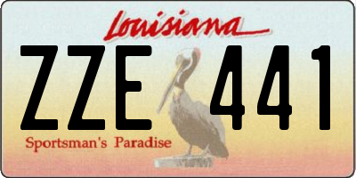 LA license plate ZZE441