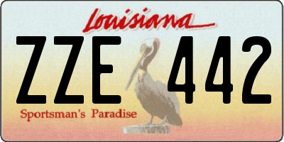 LA license plate ZZE442