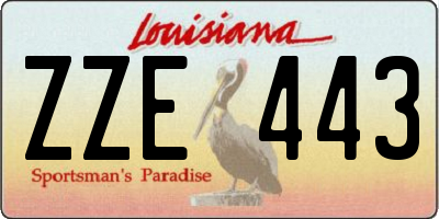 LA license plate ZZE443