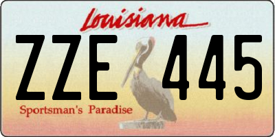 LA license plate ZZE445