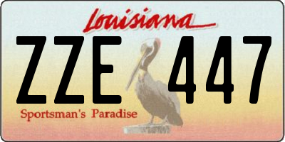 LA license plate ZZE447