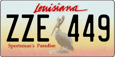 LA license plate ZZE449