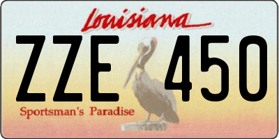 LA license plate ZZE450