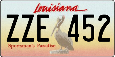 LA license plate ZZE452