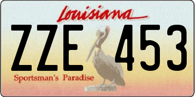 LA license plate ZZE453