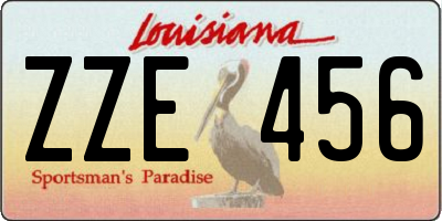 LA license plate ZZE456