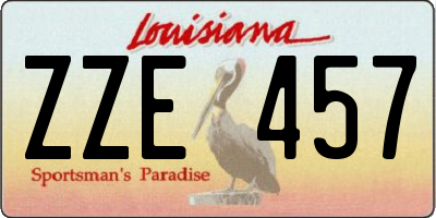 LA license plate ZZE457