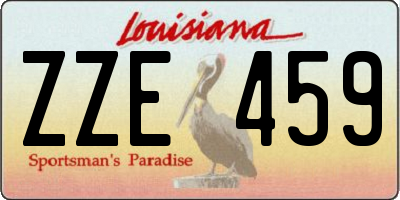 LA license plate ZZE459