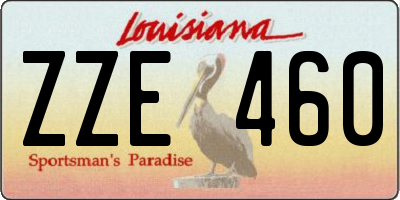 LA license plate ZZE460