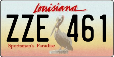 LA license plate ZZE461