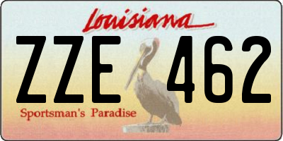 LA license plate ZZE462