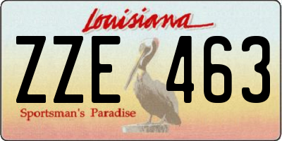 LA license plate ZZE463