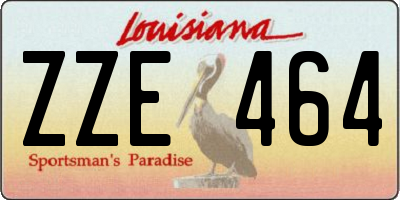 LA license plate ZZE464