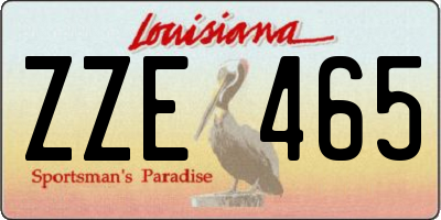 LA license plate ZZE465