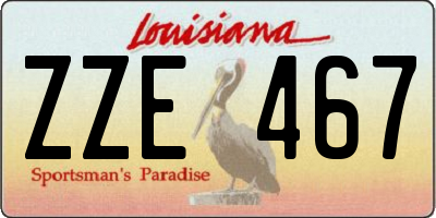 LA license plate ZZE467