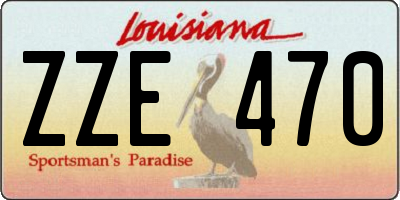 LA license plate ZZE470