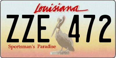 LA license plate ZZE472