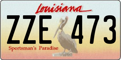 LA license plate ZZE473