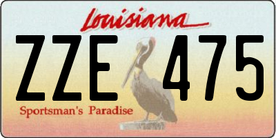 LA license plate ZZE475