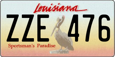 LA license plate ZZE476