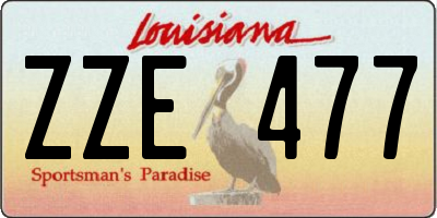 LA license plate ZZE477