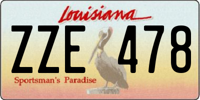 LA license plate ZZE478