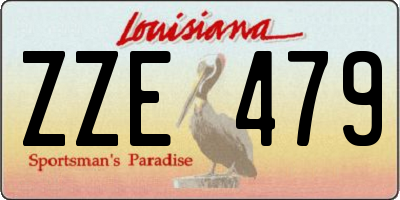 LA license plate ZZE479