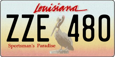 LA license plate ZZE480