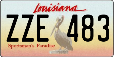 LA license plate ZZE483