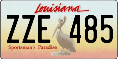 LA license plate ZZE485