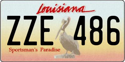 LA license plate ZZE486