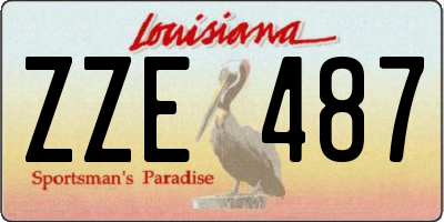 LA license plate ZZE487