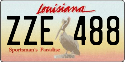 LA license plate ZZE488