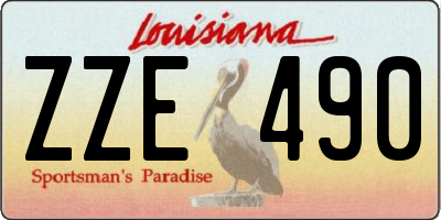 LA license plate ZZE490