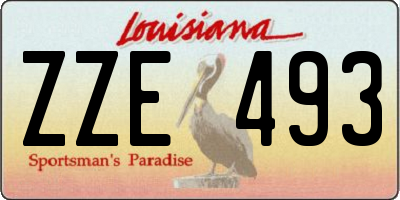 LA license plate ZZE493