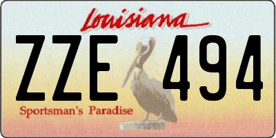 LA license plate ZZE494